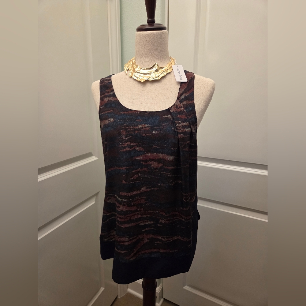 AllSaints Blue/White/Navy Flec Tank Top Size US 6 Medium